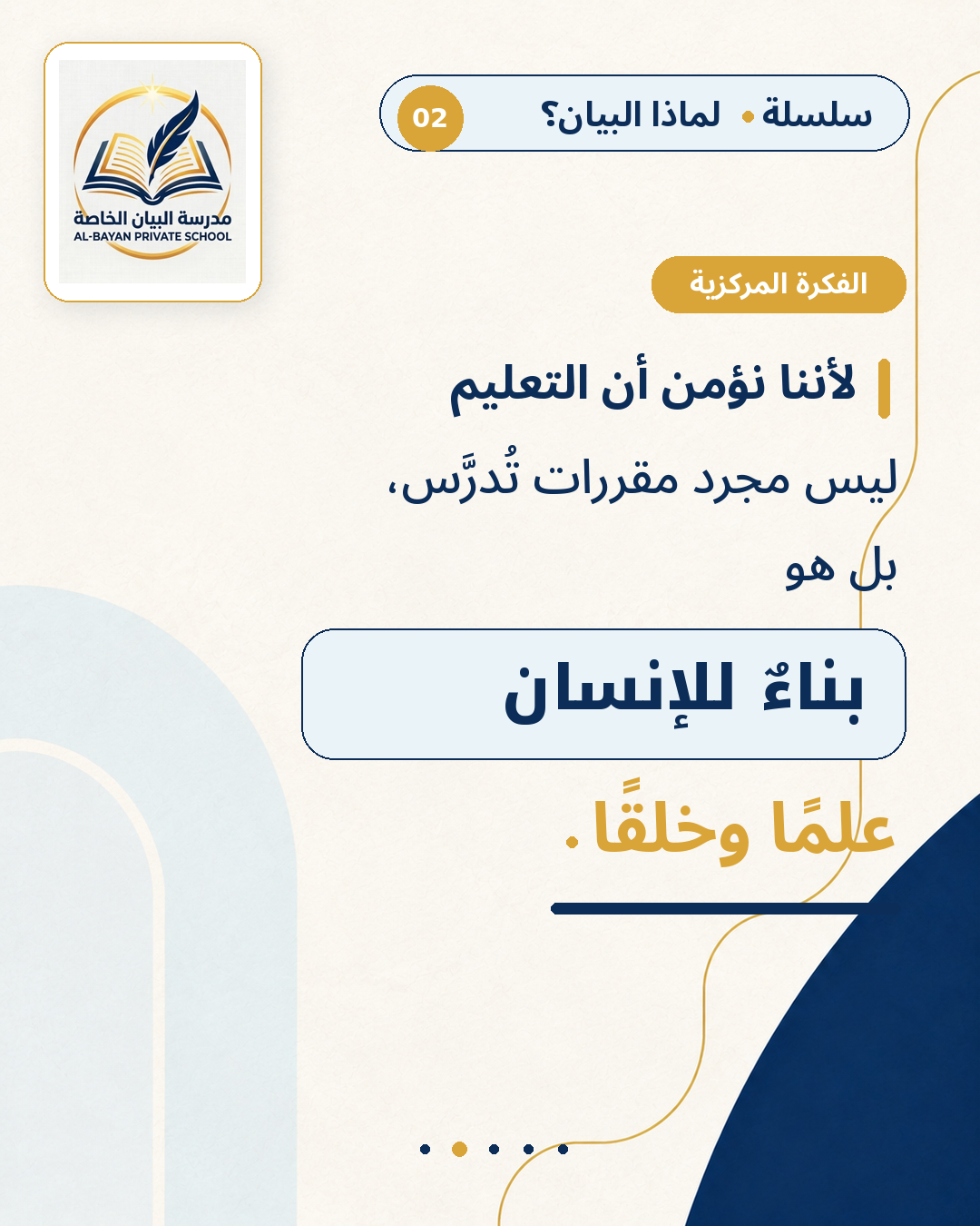 التعليم بناءٌ للإنسان علمًا وخُلُقًا — الشريحة 2