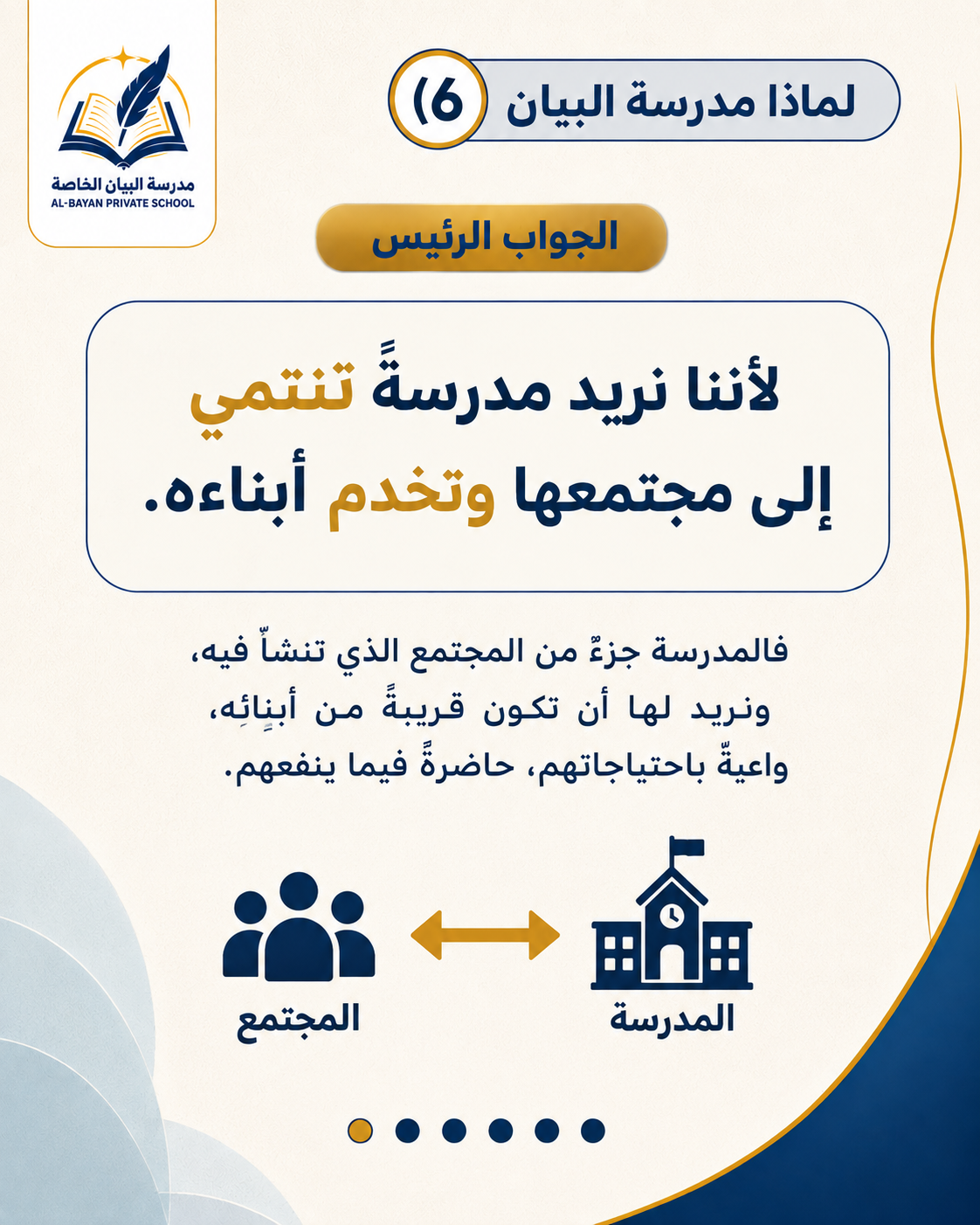 مدرسة تنتمي إلى مجتمعها وتخدم أبناءه — الشريحة 2