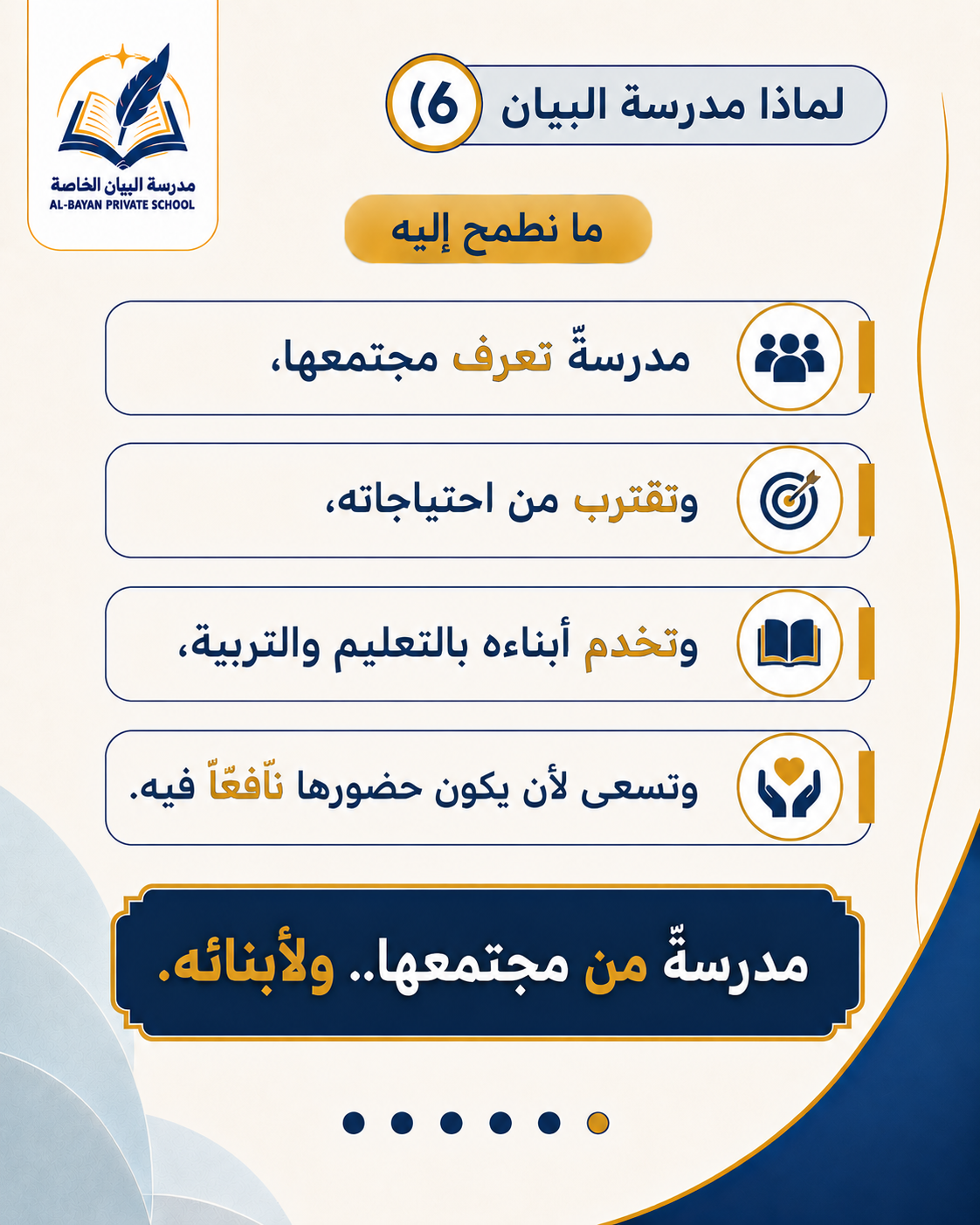 مدرسة تنتمي إلى مجتمعها وتخدم أبناءه — الشريحة 6